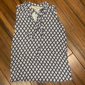 Loft sleeveless tie neck blouse XSP